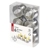 Kép 3/7 - LED dekoráció – 6x teamécses, ezüst, 6x CR2032, beltéri, vintage