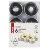 Kép 5/7 - LED dekoráció – 6x teamécses, ezüst, 6x CR2032, beltéri, vintage