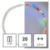 Kép 2/7 - LED karácsonyi nano fényfüzér, 1,9 m, 2x AA, beltéri, többszínű, időzítő
