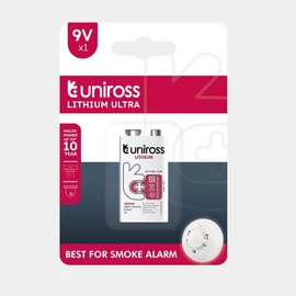 9V CR-V9 FR9 Uniross lítium elem