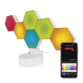 GoSmart LED asztali lámpa Hexagon fehér, 6 részből álló, RGBIC dimmelhető, WiFi GoSmart LED asztali lámpa Hexagon fehér, 6 részből álló, RGBIC dimmelhető, WiFi