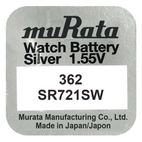 362/SR58/SR721SW Murata ezüst-oxid gombelem