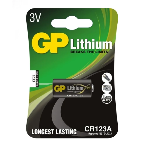 CR123A-C1 GP lítium Pro fotó elem 3V bliszteres 16.8*34.5mm 1500mAh