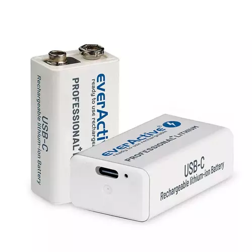 everActive 6F22/9V Li-ion 550mAh akkumulátor C típusú USB-vel