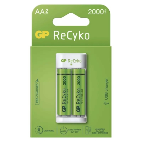 GP Eco E211 USB töltő + 2db AA 2000mAh Recyko akku