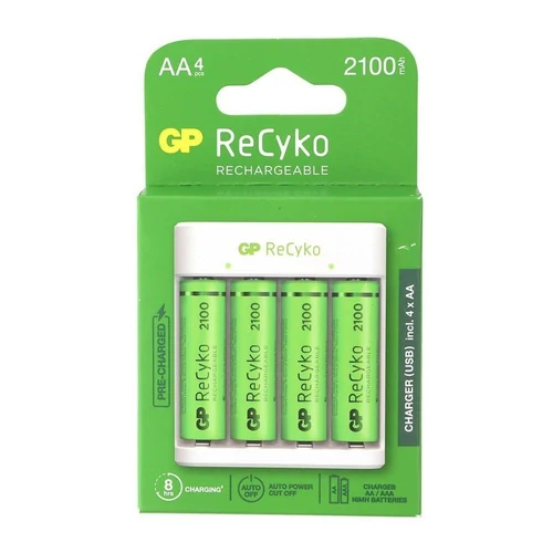 GP Eco E411 USB töltő + 4db AA 2100mAh Recyko akku