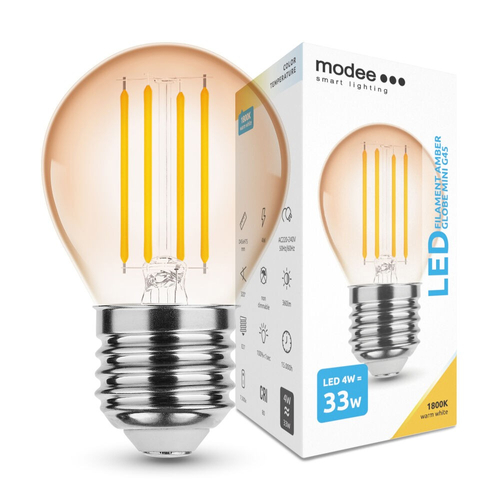 Modee Lighting LED Filament Amber Globe Mini G45 4W E27 320° 1800K (320 lumen)