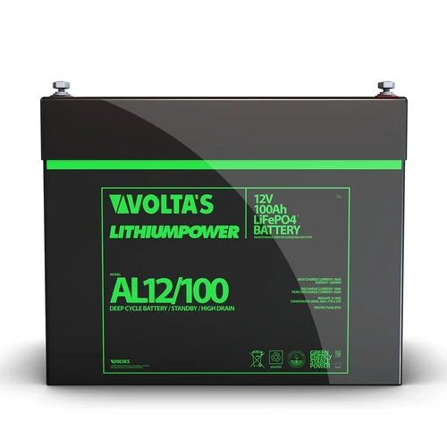 Voltas 12.8V 100Ah LiFePO4 lítium-vasfoszfát akkumulátor 260*170*211