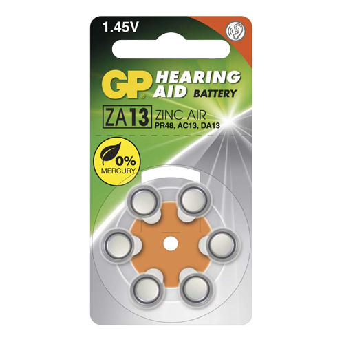 ZA13 / PR48 GP Cink-levegő hallókészülék elem 230mAh 7,9*5,4mm